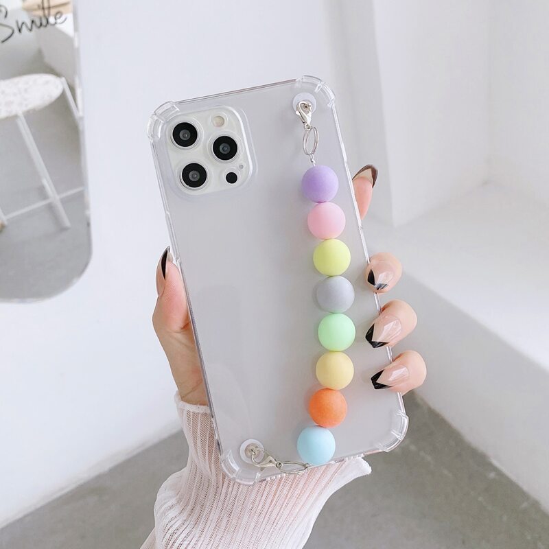 

Colorful Beaded Hand Strap Phone Case, Multicolor