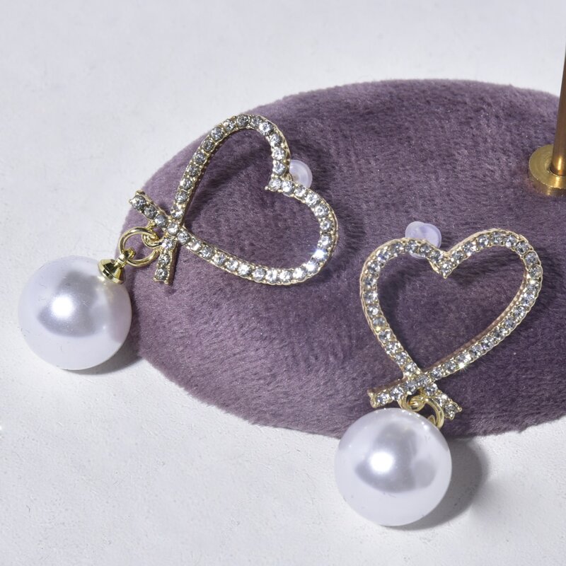 

Faux Pearl Decor Earrings, Gold
