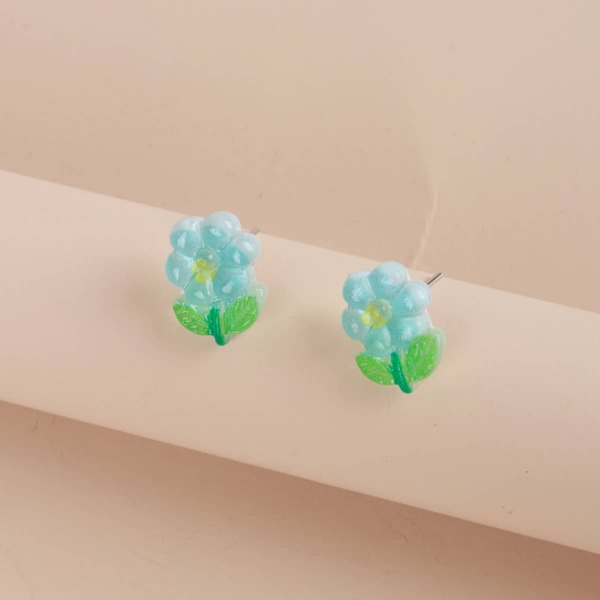 

Flower Decor Stud Earrings, Multicolor