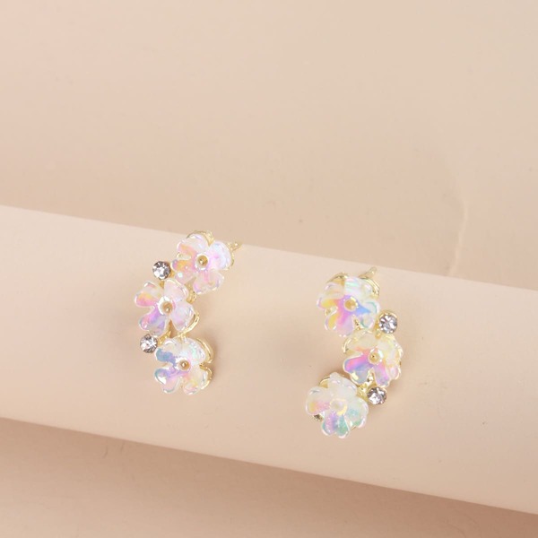 

Acrylic Flower Decor Stud Earrings, Multicolor