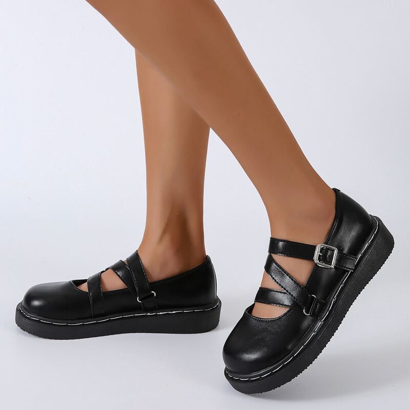 

Minimalist Mary Jane Flats, Black