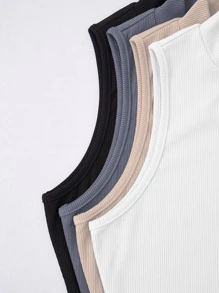 SHEIN Unity 4 piezas Body de cuello alto tejido de canalé - Multicolor - Ver 4