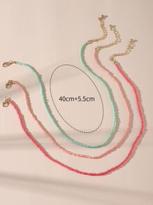 3 chiếc vòng cổ đính cườm đơn giản - Nhiều màu - Xem 3