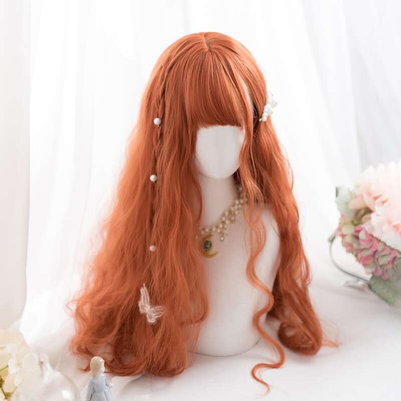 

Long Curly Wig With Bangs, Orange