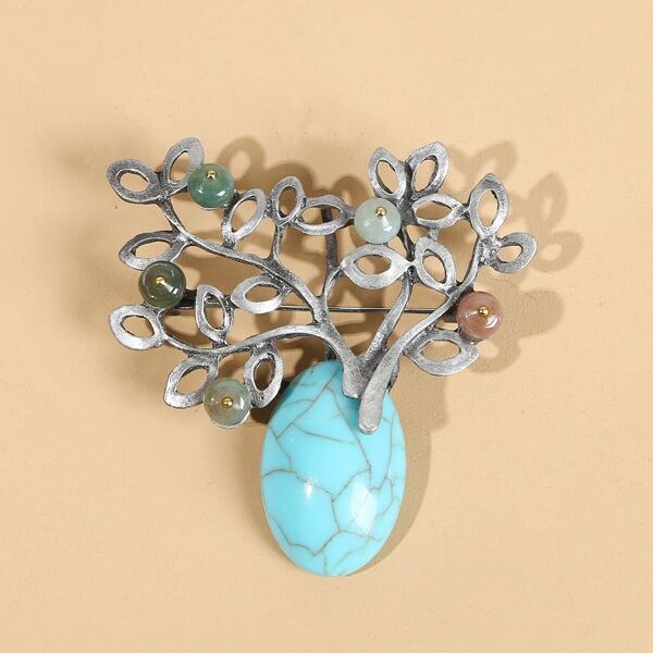 

Turquoise Decor Brooch, Blue