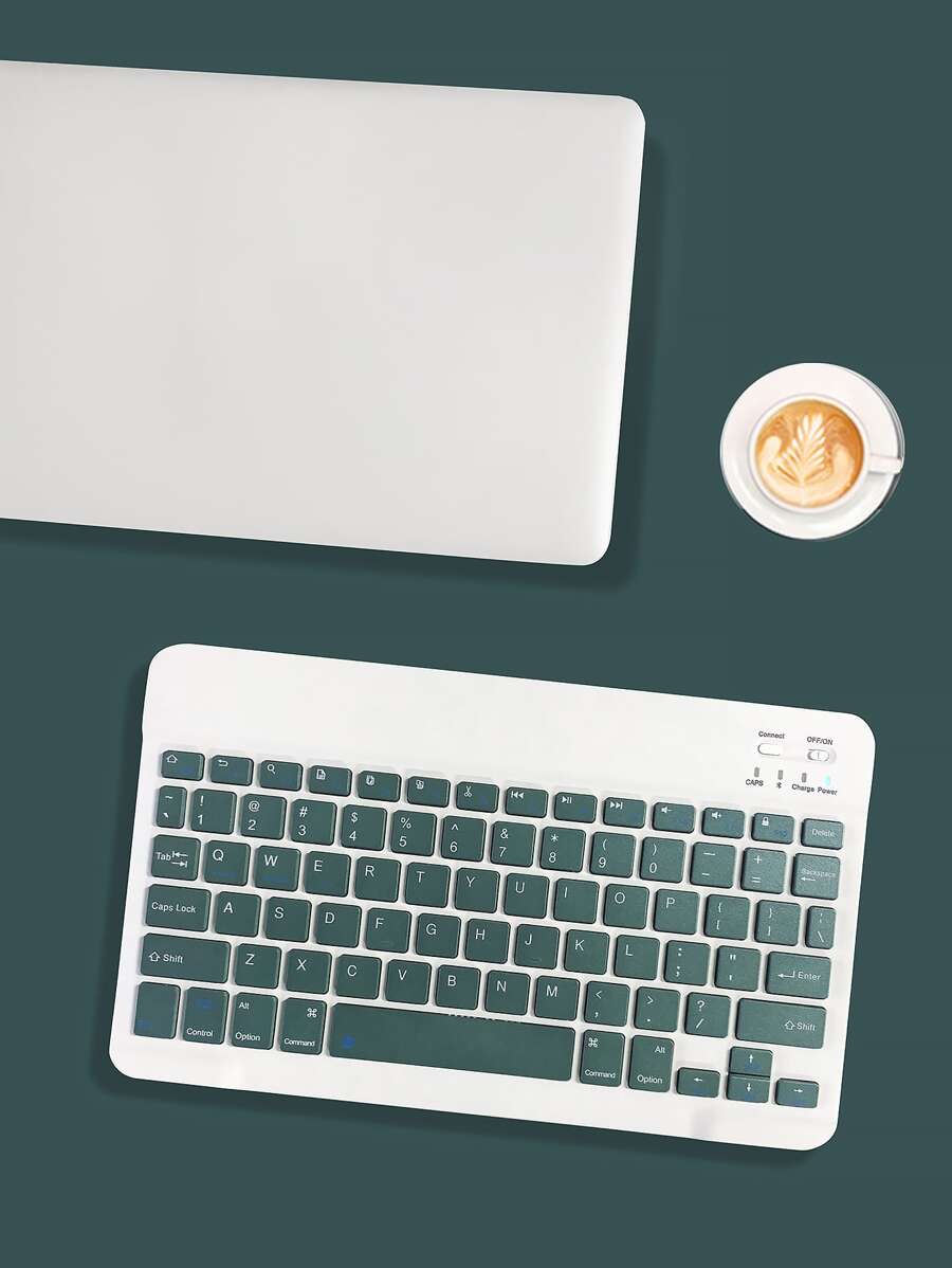 Teclado inalámbrico Bluetooth mini silencioso de 10 pulgadas, compatible con teléfonos inteligentes, iPads, 3 sistemas, capacidad de batería de 150mAh