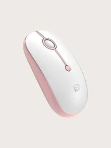 FUDE Ratón inalámbrico simple para computadora, mouse para juegos - Rosa - Ver 2