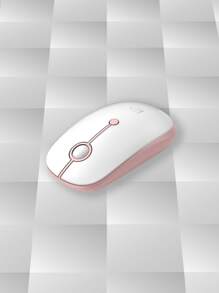 FUDE Ratón inalámbrico simple para computadora, mouse para juegos - Rosa - Ver 3