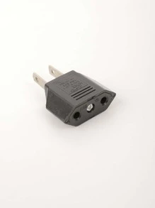 Adaptador de enchufe de alimentación de EE. UU. A UE - Negro - Ver 2