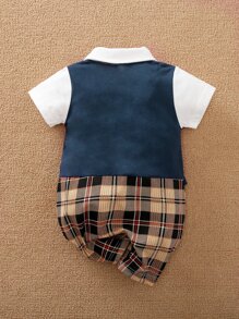 Yierying Rompers Em bé Nơ Bướm Khối Màu - Nhiều màu - Xem 2