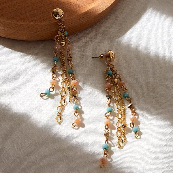 

Crystal Decor Drop Earrings, Multicolor