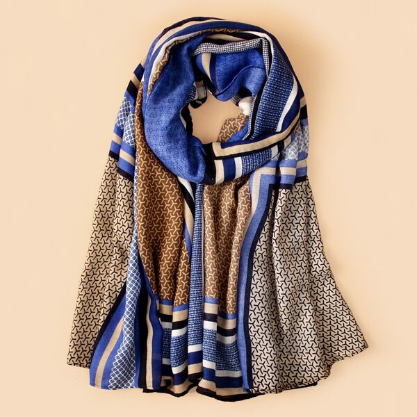 

Striped Print Scarf, Multicolor