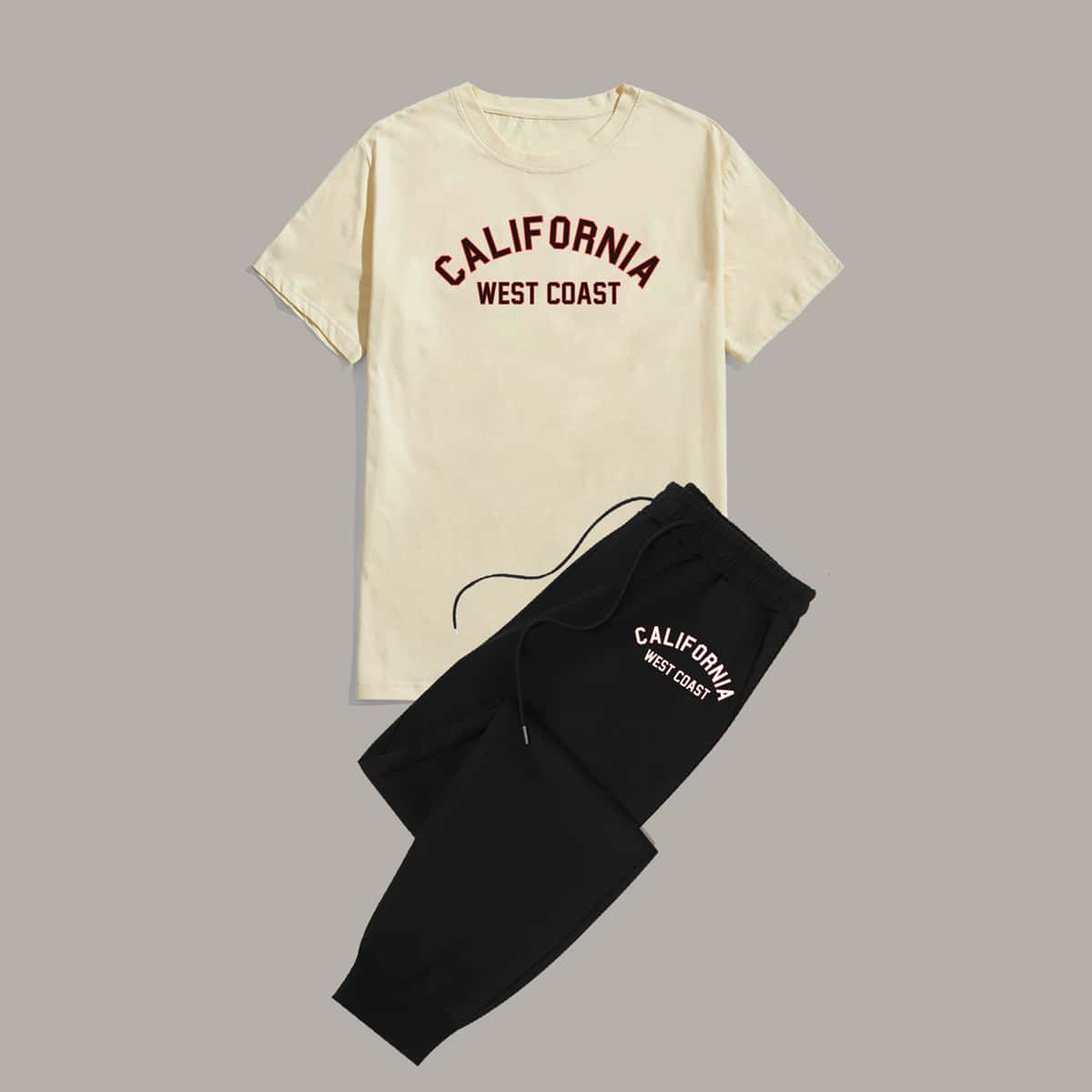 

Guys Letter Tee & Drawstring Sweatpants, Multicolor