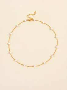 Vòng cổ trang trí ngọc trai giả - Vàng - Xem 2