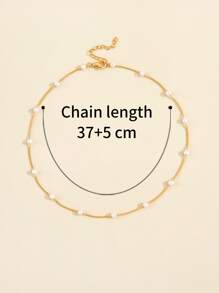 Vòng cổ trang trí ngọc trai giả - Vàng - Xem 4