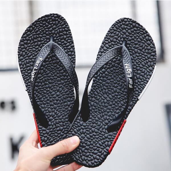 

Men Letter Graphic Flip Flops, Black
