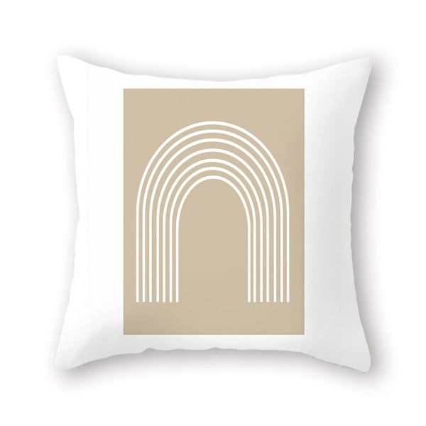 

Graphic Print Cushion Cover Without Filler, Apricot