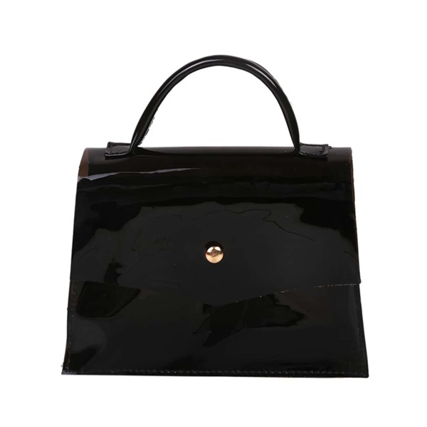 

Minimalist Studded Decor Chain Satchel Bag, Black