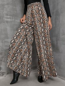 SHEIN LUNE Pantalones de pierna ancha de tartán sin cinturón - Multicolor - Ver 3