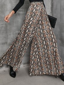 SHEIN LUNE Pantalones de pierna ancha de tartán sin cinturón - Multicolor - Ver 5
