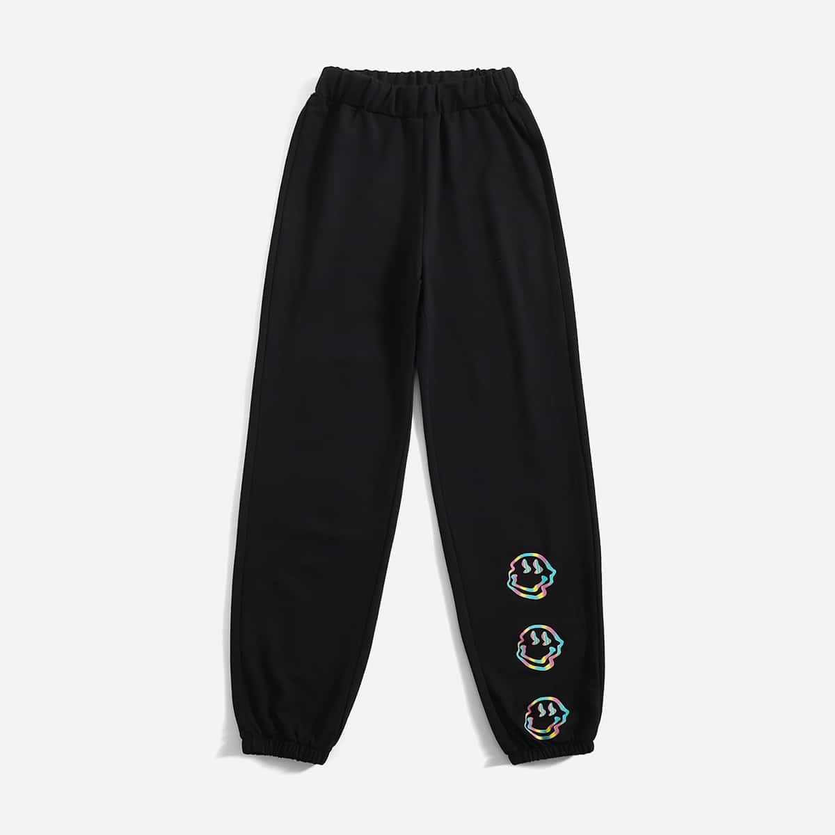 

Cartoon Graphic Sweatpants, Black