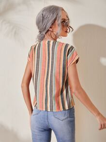 SHEIN Áo sơ mi Sọc Giải trí - Nhiều màu - Xem 2