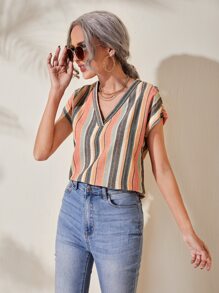 SHEIN Áo sơ mi Sọc Giải trí - Nhiều màu - Xem 3