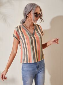 SHEIN Áo sơ mi Sọc Giải trí - Nhiều màu - Xem 4