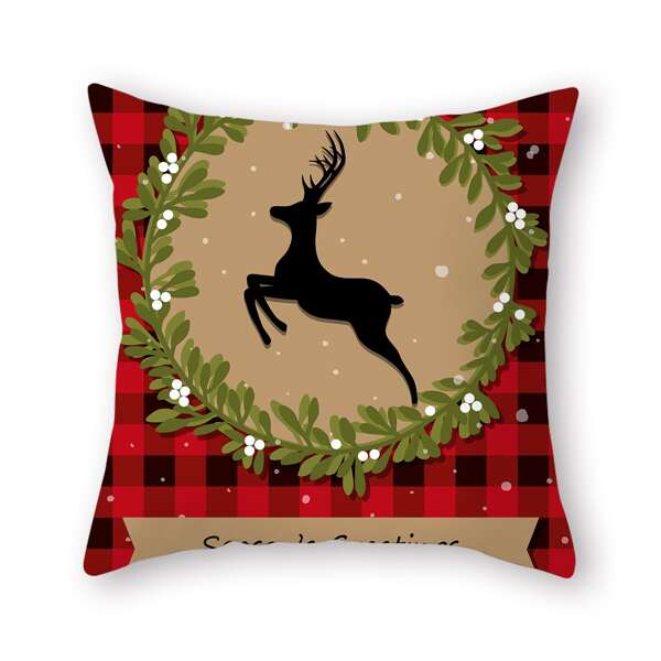 

Deer Print Cushion Cover Without Filler, Multicolor