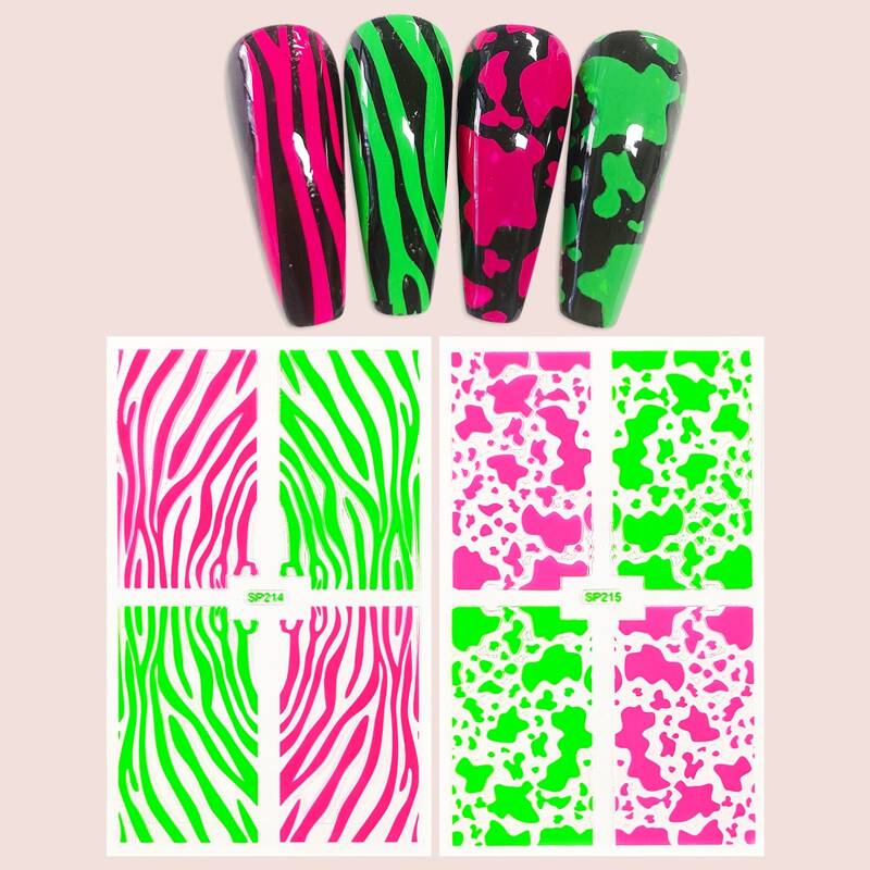 

2sheets Luminous Nail Art Sticker, Multicolor