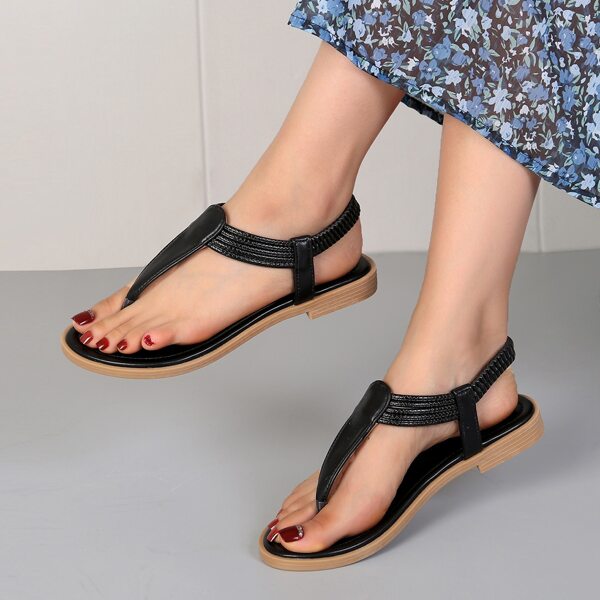 

Minimalist Slingback Thong Sandals, Black