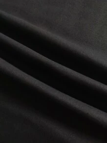 Manfinity Roghcode Hombres Camiseta con estampado de slogan - Negro - Ver 5