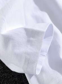 Manfinity Hombres Camiseta con estampado de slogan y dibujos animados - Blanco - Ver 7