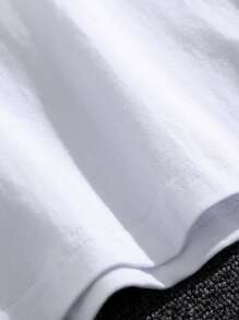 Manfinity Hombres Camiseta con estampado de slogan y dibujos animados - Blanco - Ver 3