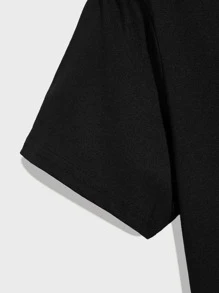 ROMWE MEN Các bạn Áo thun Bông Đồ họa Hình - màu đen - Xem 3