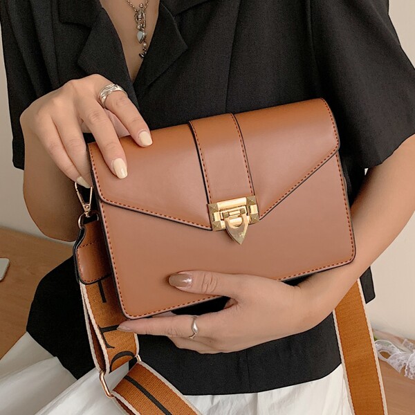 

Solid Crossbody Bag, Brown