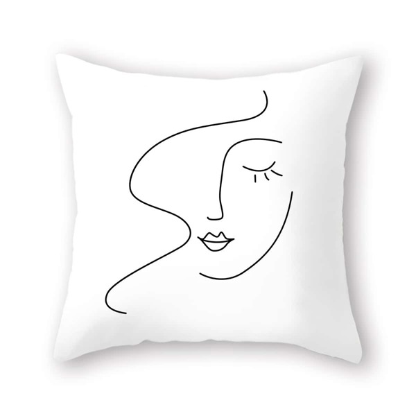 

Abstract Figure Graphic Cushion Cover Without Filler, White