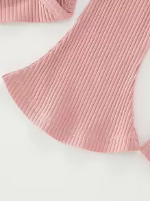 Đồ bộ em bé Nơ Bướm màu trơn Dễ thương - Bụi hồng - Xem 3