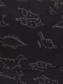 Dinosaur Print Bucket Hat - Black - View 4
