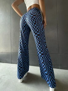 Geo Print Flare Leg Trousers - Multicolor - View 2