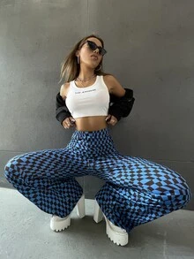 Geo Print Flare Leg Trousers - Multicolor - View 3