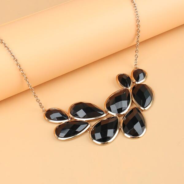 

Geometric Charm Necklace, Black