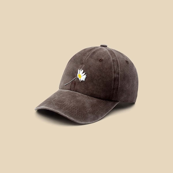 

Flower Print Baseball Cap, Coffee brown