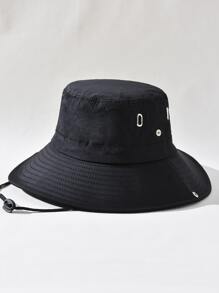 Dekoracyjny kapelusz typu Bucket ze sznurkiem - Czarne - Zobacz 1