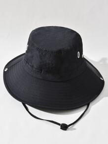 Dekoracyjny kapelusz typu Bucket ze sznurkiem - Czarne - Zobacz 3