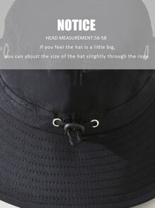 Dekoracyjny kapelusz typu Bucket ze sznurkiem - Czarne - Zobacz 4