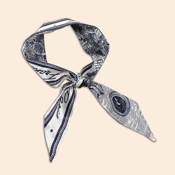 

Graphic Scarf Bag Charm, Black and white