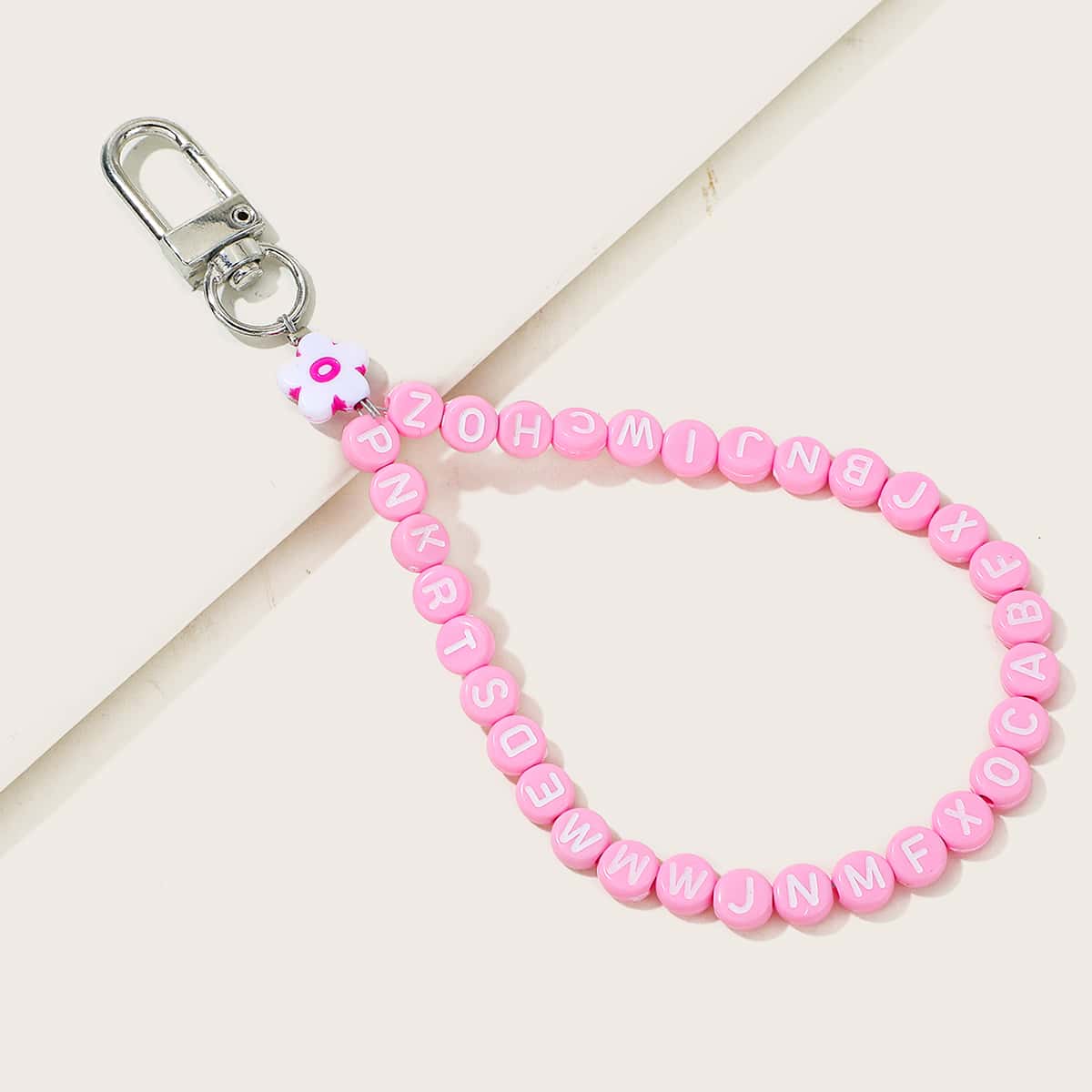 

Letter Graphic Bag Charm, Pink