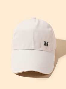 Hombres Gorra De Béisbol Con Decoración De Letra - Beis - Ver 3