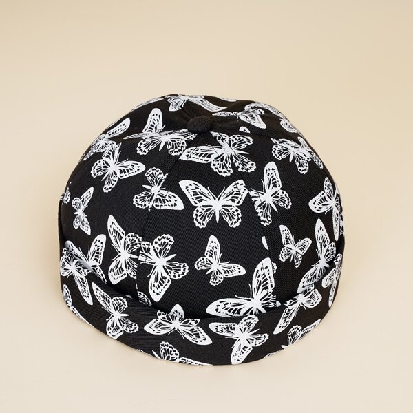 

Butterfly Print Docker Hat, Black